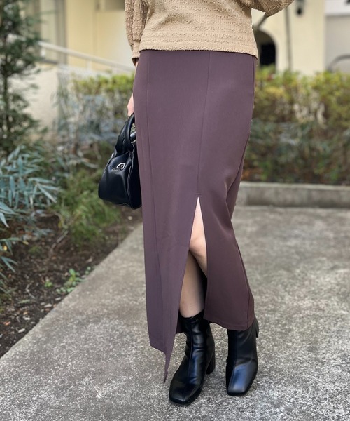 mi via loca（ミヴィアロカ）の「タイトストレッチスカート（スカート・レディース・ブラック/ベージュ/ブラウン・FREE）」の8枚目の写真