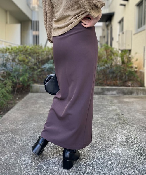 mi via loca（ミヴィアロカ）の「タイトストレッチスカート（スカート・レディース・ブラック/ベージュ/ブラウン・FREE）」の6枚目の写真