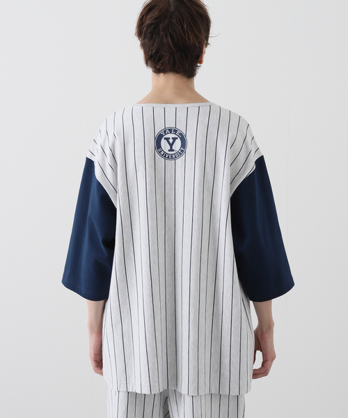 JOURNAL STANDARD(ジャーナルスタンダード)の「【YALE×JOURNAL STANDARD】別注 ベースボール ヘンリーネックTシャツ(Tシャツ/カットソー・メンズ・ホワイト/グレー・MEDIUM/LARGE)」の5枚目の写真