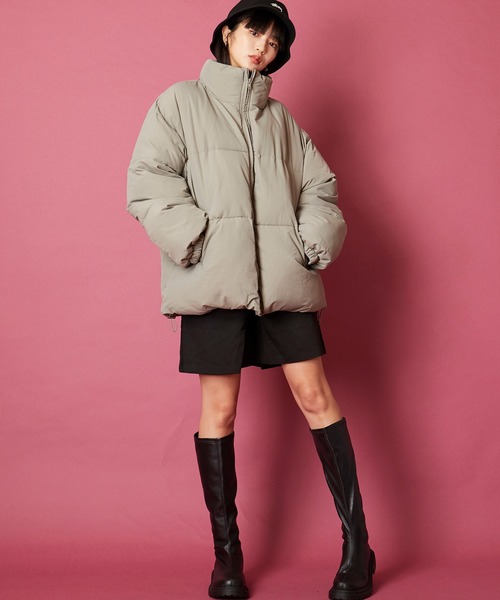 unrelaxing（アンリラクシング）の「ボリュームハイネック撥水ナイロンエコダウンジャケット（ダウンジャケット/コート・メンズ・アイボリー/ブラック/グレー/ライトカーキ/ベージュ/スミクロ/その他/ブルー系・FREE）」の20枚目の写真