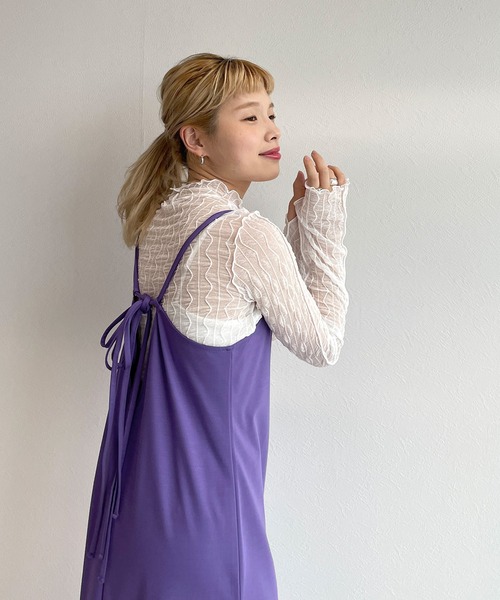 w closet(ダブルクローゼット)の「フィンガーホールハイネックプルオーバー(ニット/セーター・レディース・オフホワイト/ブラウン/ブラック/ラベンダー・FREE)」の14枚目の写真