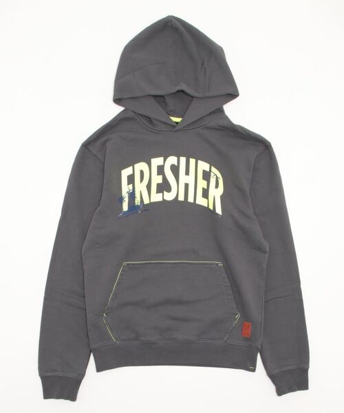 SCOTCH&SODA（スコッチアンドソーダ）の「"FRESHER" プリントパーカ【169207】（パーカー・メンズ・ダークグレー・SMALL/MEDIUM/LARGE）」の5枚目の写真