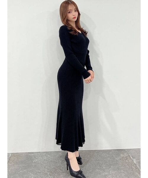 RESEXXY（リゼクシー）の「カシュクールマーメイドニットワンピース（ワンピース・レディース・ピンク/ブルー/アイボリー/ブラック・FREE）」の17枚目の写真