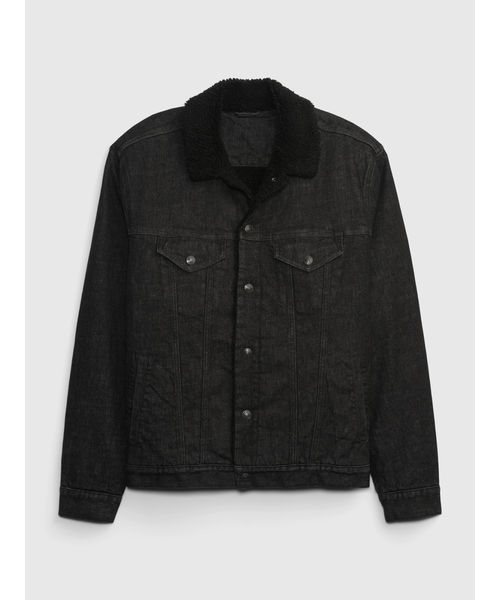 GAP(ギャップ)の「ウォッシュウェル ボア アイコン デニムジャケット(デニムジャケット・メンズ・ブラック・M/L/XL/XS/S)」の4枚目の写真