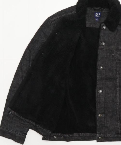 GAP(ギャップ)の「ウォッシュウェル ボア アイコン デニムジャケット(デニムジャケット・メンズ・ブラック・M/L/XL/XS/S)」の9枚目の写真