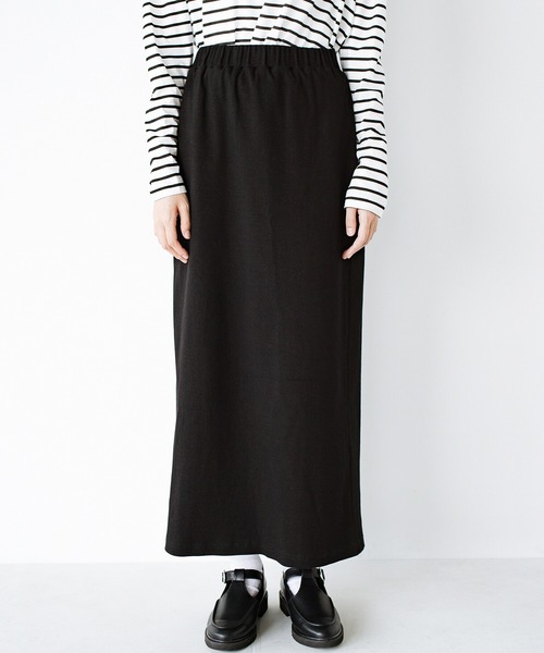 haco!（ハコ）の「シンプルなのに大人っぽさ2割増！シルエットにこだわった　やさしい着心地のすらり見えカットソースカートby who made me（スカート・レディース・ブラック/ベージュ/グリーン/ピンク・SMALL/MEDIUM/LARGE/X-LARGE）」の7枚目の写真