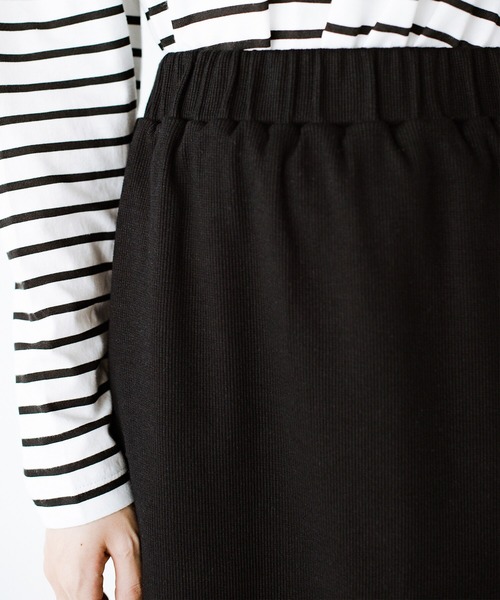 haco!（ハコ）の「シンプルなのに大人っぽさ2割増！シルエットにこだわった　やさしい着心地のすらり見えカットソースカートby who made me（スカート・レディース・ブラック/ベージュ/グリーン/ピンク・SMALL/MEDIUM/LARGE/X-LARGE）」の21枚目の写真