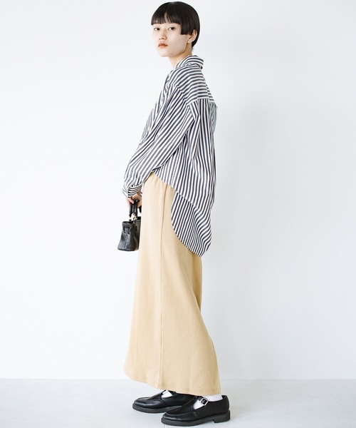 haco!（ハコ）の「シンプルなのに大人っぽさ2割増！シルエットにこだわった　やさしい着心地のすらり見えカットソースカートby who made me（スカート・レディース・ブラック/ベージュ/グリーン/ピンク・SMALL/MEDIUM/LARGE/X-LARGE）」の20枚目の写真