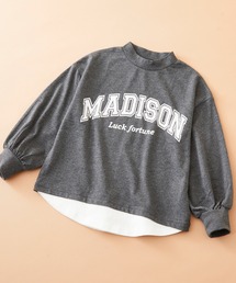 SHISKY（シスキー）の「SHISKY / シスキー 裾フェイクレイヤード ボリュームスリーブロングTシャツ キッズ（Tシャツ/カットソー・キッズ）」