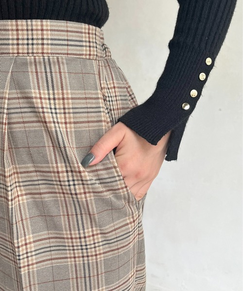 prose verse(プロズヴェール)の「センタープレスチェクパンツ(その他パンツ・レディース・ベージュ/ベージュ系1・MEDIUM)」の16枚目の写真