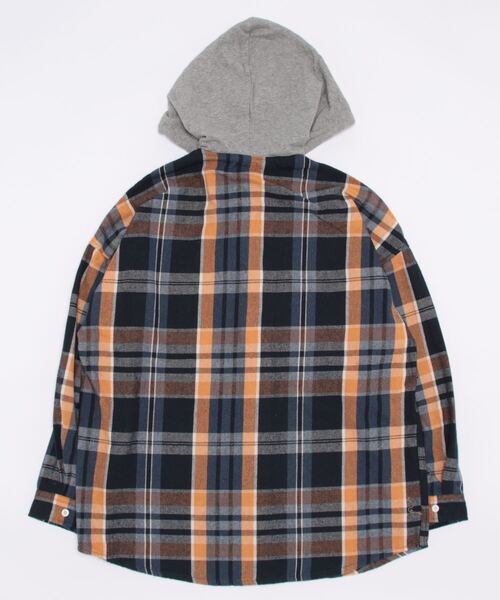 BACK NUMBER（バックナンバー）の「【BACK NUMBER】フードヘビーネルシャツ（シャツ/ブラウス・メンズ・ネイビー/イエロー/ブルー・M/L/XL）」の4枚目の写真