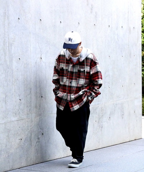 BACK NUMBER（バックナンバー）の「【BACK NUMBER】フードヘビーネルシャツ（シャツ/ブラウス・メンズ・ネイビー/イエロー/ブルー・M/L/XL）」の7枚目の写真