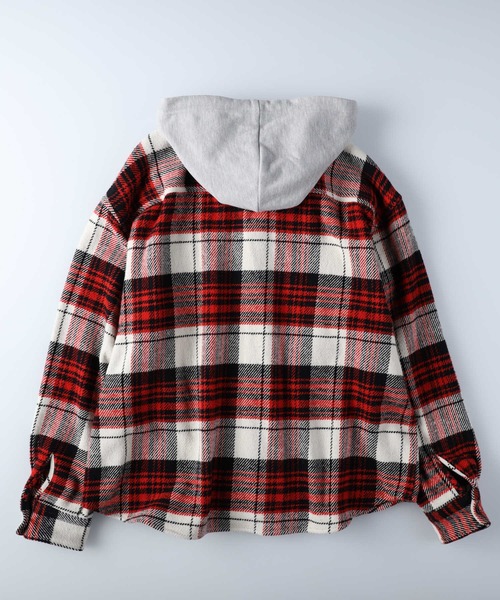 BACK NUMBER（バックナンバー）の「【BACK NUMBER】フードヘビーネルシャツ（シャツ/ブラウス・メンズ・ネイビー/イエロー/ブルー・M/L/XL）」の10枚目の写真