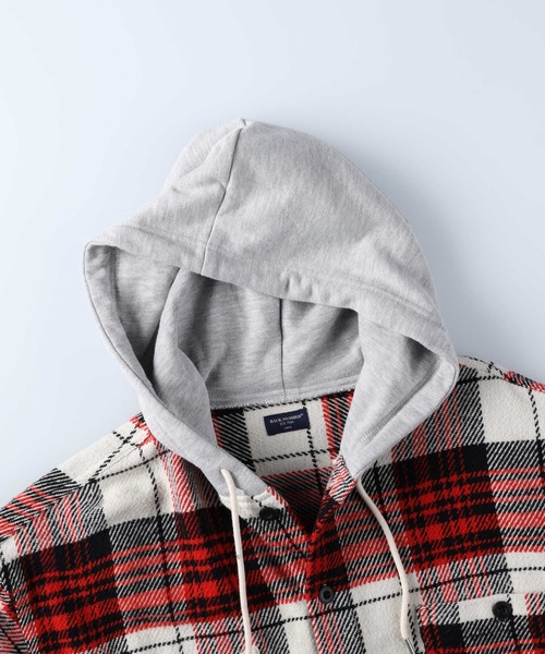 BACK NUMBER（バックナンバー）の「【BACK NUMBER】フードヘビーネルシャツ（シャツ/ブラウス・メンズ・ネイビー/イエロー/ブルー・M/L/XL）」の11枚目の写真