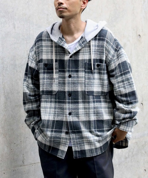 BACK NUMBER（バックナンバー）の「【BACK NUMBER】フードヘビーネルシャツ（シャツ/ブラウス・メンズ・ネイビー/イエロー/ブルー・M/L/XL）」の18枚目の写真