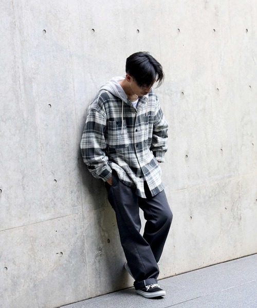 BACK NUMBER（バックナンバー）の「【BACK NUMBER】フードヘビーネルシャツ（シャツ/ブラウス・メンズ・ネイビー/イエロー/ブルー・M/L/XL）」の19枚目の写真