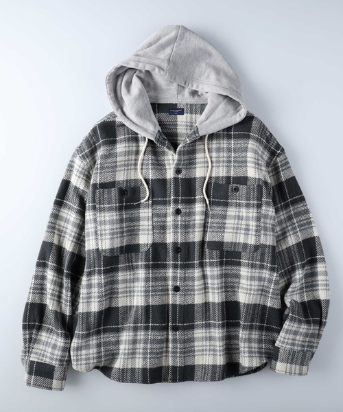 BACK NUMBER（バックナンバー）の「【BACK NUMBER】フードヘビーネルシャツ（シャツ/ブラウス・メンズ・ネイビー/イエロー/ブルー・M/L/XL）」の22枚目の写真