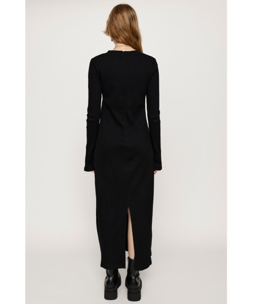 SLY(スライ)の「BACK SLIT CUT RIB L/OP バックスリット カット リブ ロングワンピース(ワンピース・レディース・ブラック/ブルー・FREE)」の3枚目の写真