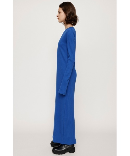 SLY(スライ)の「BACK SLIT CUT RIB L/OP バックスリット カット リブ ロングワンピース(ワンピース・レディース・ブラック/ブルー・FREE)」の8枚目の写真