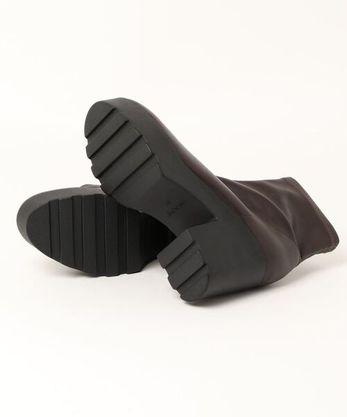 SpRay（スプレイ）の「厚底ストレッチショートブーツ（ブーツ・レディース・ブラック/ブラウン/アイボリー・MEDIUM/LARGE）」の5枚目の写真