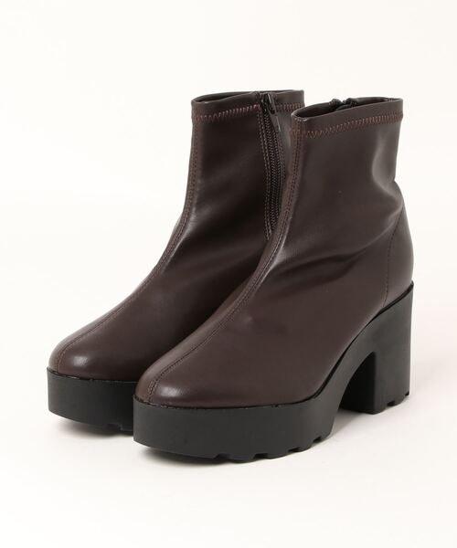 SpRay（スプレイ）の「厚底ストレッチショートブーツ（ブーツ・レディース・ブラック/ブラウン/アイボリー・MEDIUM/LARGE）」の8枚目の写真