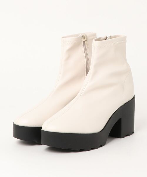 SpRay（スプレイ）の「厚底ストレッチショートブーツ（ブーツ・レディース・ブラック/ブラウン/アイボリー・MEDIUM/LARGE）」の6枚目の写真