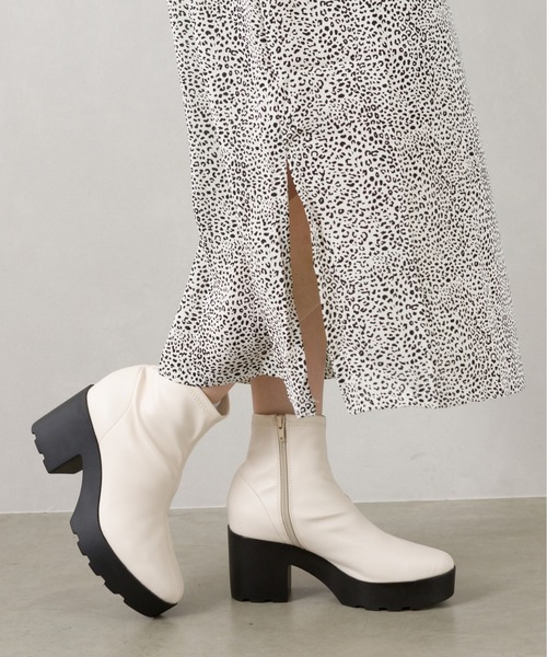 SpRay（スプレイ）の「厚底ストレッチショートブーツ（ブーツ・レディース・ブラック/ブラウン/アイボリー・MEDIUM/LARGE）」の14枚目の写真
