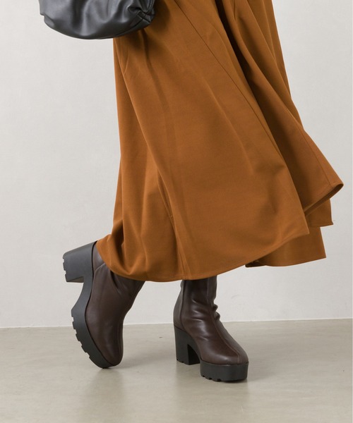 SpRay（スプレイ）の「厚底ストレッチショートブーツ（ブーツ・レディース・ブラック/ブラウン/アイボリー・MEDIUM/LARGE）」の13枚目の写真