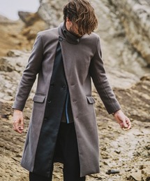 NO ID. | mj8894-ｼﾝｾﾃｨｯｸﾚｻﾞｰ切替ﾁｪｽﾀｰｺｰﾄ(チェスターコート)