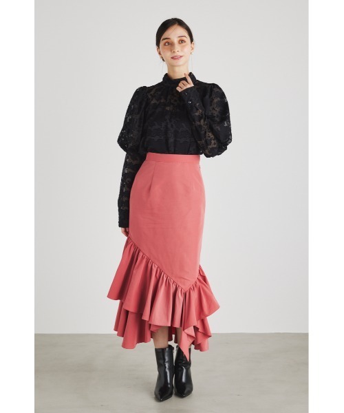 rienda(リエンダ)の「ハイネックギャザーパフスリーブブラウス(シャツ/ブラウス・レディース・ブラック/ブルー/ホワイト・FREE)」の22枚目の写真