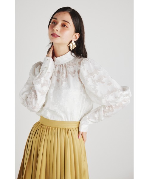 rienda(リエンダ)の「ハイネックギャザーパフスリーブブラウス(シャツ/ブラウス・レディース・ブラック/ブルー/ホワイト・FREE)」の10枚目の写真