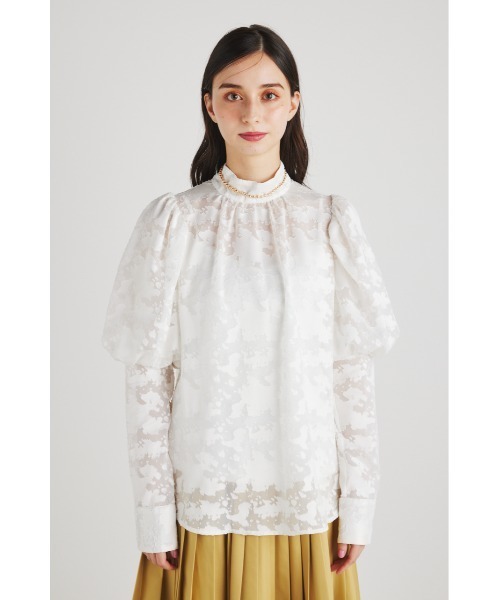 rienda(リエンダ)の「ハイネックギャザーパフスリーブブラウス(シャツ/ブラウス・レディース・ブラック/ブルー/ホワイト・FREE)」の13枚目の写真