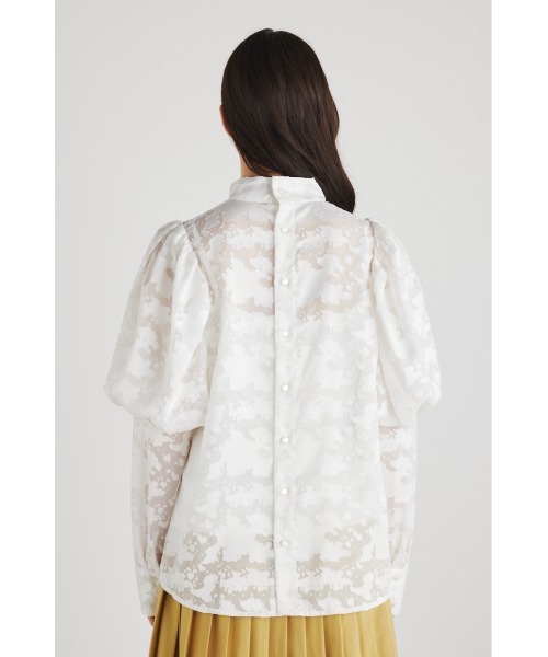 rienda(リエンダ)の「ハイネックギャザーパフスリーブブラウス(シャツ/ブラウス・レディース・ブラック/ブルー/ホワイト・FREE)」の14枚目の写真