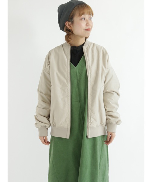 Samansa Mos2（サマンサ モスモス）の「スタンドリブブルゾン（ブルゾン・レディース・チャコール/カーキ/ベージュ・ﾌﾘ-）」の3枚目の写真