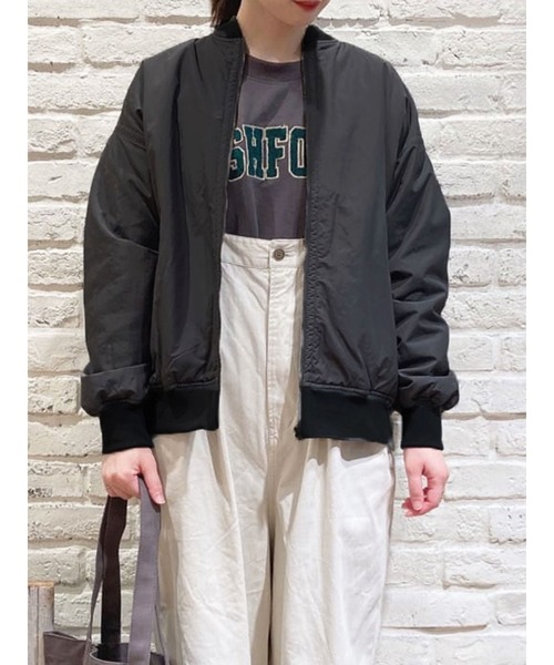 Samansa Mos2（サマンサ モスモス）の「スタンドリブブルゾン（ブルゾン・レディース・チャコール/カーキ/ベージュ・ﾌﾘ-）」の2枚目の写真