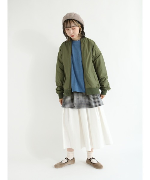 Samansa Mos2（サマンサ モスモス）の「スタンドリブブルゾン（ブルゾン・レディース・チャコール/カーキ/ベージュ・ﾌﾘ-）」の7枚目の写真