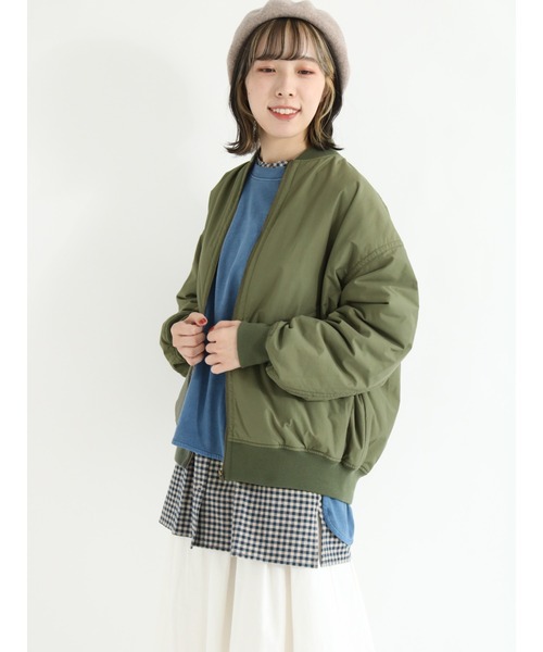 Samansa Mos2（サマンサ モスモス）の「スタンドリブブルゾン（ブルゾン・レディース・チャコール/カーキ/ベージュ・ﾌﾘ-）」の8枚目の写真