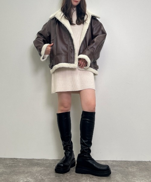 INGNI(イング)の「ボアB-3(ブルゾン・レディース・ブラック系その他2/ブラウン系その他2・M)」の4枚目の写真