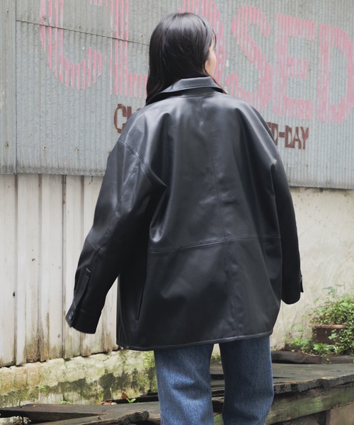 Levi's(リーバイス)の「Levi's/リーバイス AMELIE レザージャケット CAVIAR(その他アウター・レディース・ブラック・XS/S/M)」の10枚目の写真