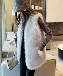 Esime（エシミー）の「フェイクファーベスト ロング（ベスト）」