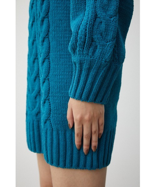 AZUL by moussy（アズールバイマウジー）の「CHENILLE CABLE MINI ONEPIECE/シェニールケーブルミニワンピース（ワンピース・レディース・オレンジ/ブルー/ライトベージュ・SMALL/MEDIUM）」の12枚目の写真