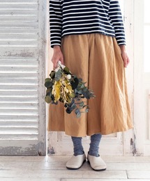 【armoire*】リネン100%裏地付きスカートみたいなガウチョパンツ