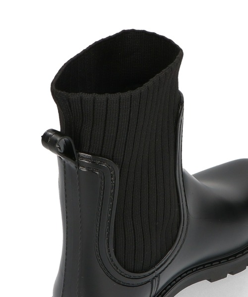 ORiental TRaffic（オリエンタルトラフィック）の「切替ニットレインブーツ/R-0017（レインシューズ・レディース・ブラック・S/M/L/LL）」の3枚目の写真