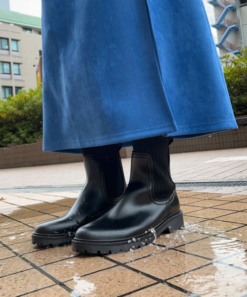 ORiental TRaffic（オリエンタルトラフィック）の「切替ニットレインブーツ/R-0017（レインシューズ・レディース・ブラック・S/M/L/LL）」の19枚目の写真