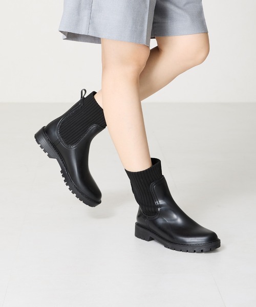 セール】切替ニットレインブーツ/R-0017（レインシューズ）｜ORiental