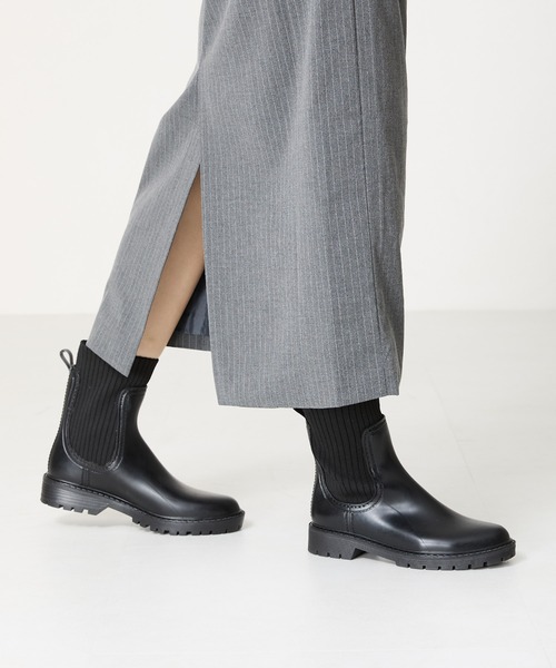 セール】切替ニットレインブーツ/R-0017（レインシューズ