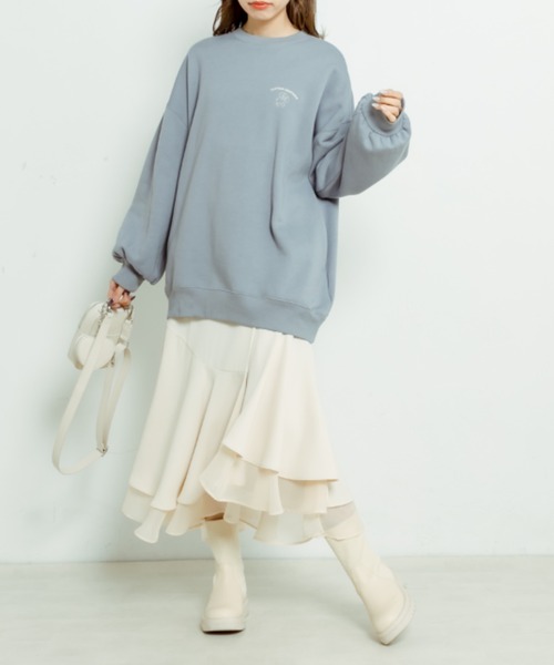 OLIVE des OLIVE（オリーブデオリーブ）の「【WEB限定】裾シフォンマーメイドスカート（スカート・レディース・ライトグレー/アイボリー/スミクロ/ミント・FREE）」の11枚目の写真