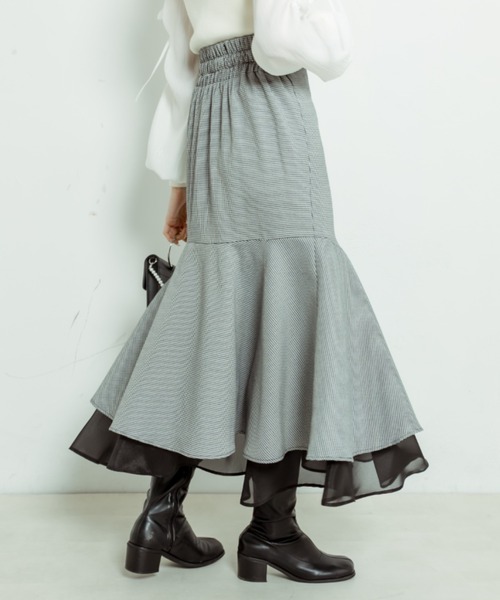 OLIVE des OLIVE（オリーブデオリーブ）の「【WEB限定】裾シフォンマーメイドスカート（スカート・レディース・ライトグレー/アイボリー/スミクロ/ミント・FREE）」の16枚目の写真