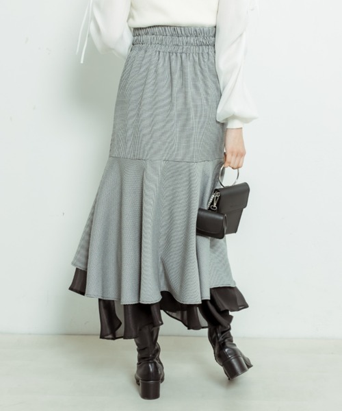 OLIVE des OLIVE（オリーブデオリーブ）の「【WEB限定】裾シフォンマーメイドスカート（スカート・レディース・ライトグレー/アイボリー/スミクロ/ミント・FREE）」の17枚目の写真