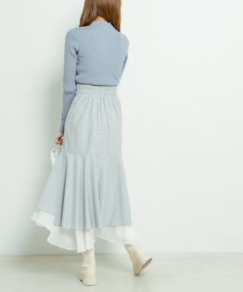 OLIVE des OLIVE（オリーブデオリーブ）の「【WEB限定】裾シフォンマーメイドスカート（スカート・レディース・ライトグレー/アイボリー/スミクロ/ミント・FREE）」の20枚目の写真
